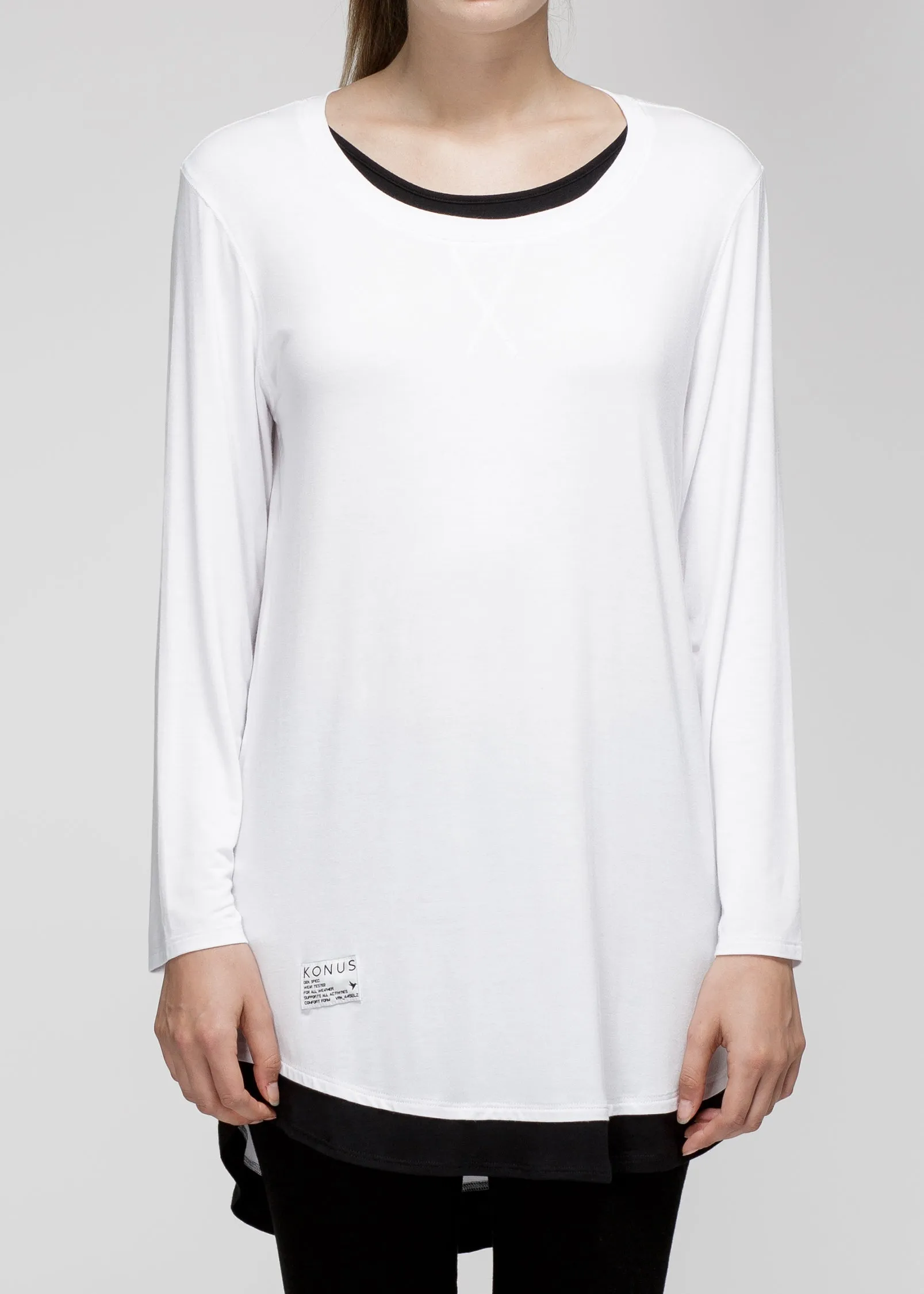 Konus Women's 3/4 Sleeve Tee With Layering Detail