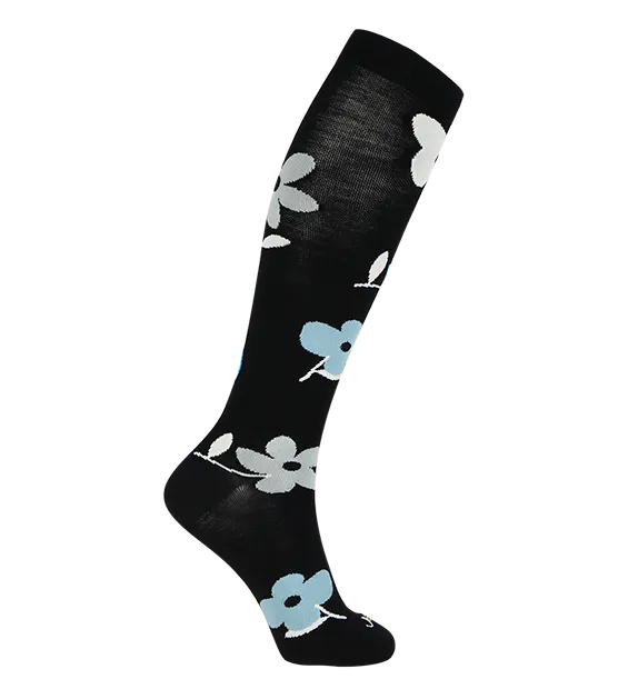 Lightweight Merino Wool Everyday Compression Socks (15-20mmHg) - Flower