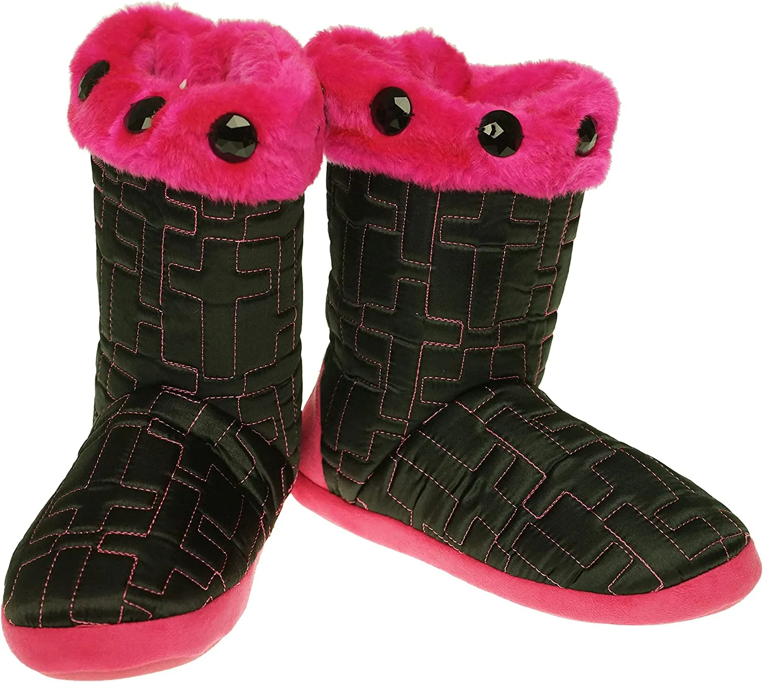 M&F 5713201 Maria Quilted Boot Slippers