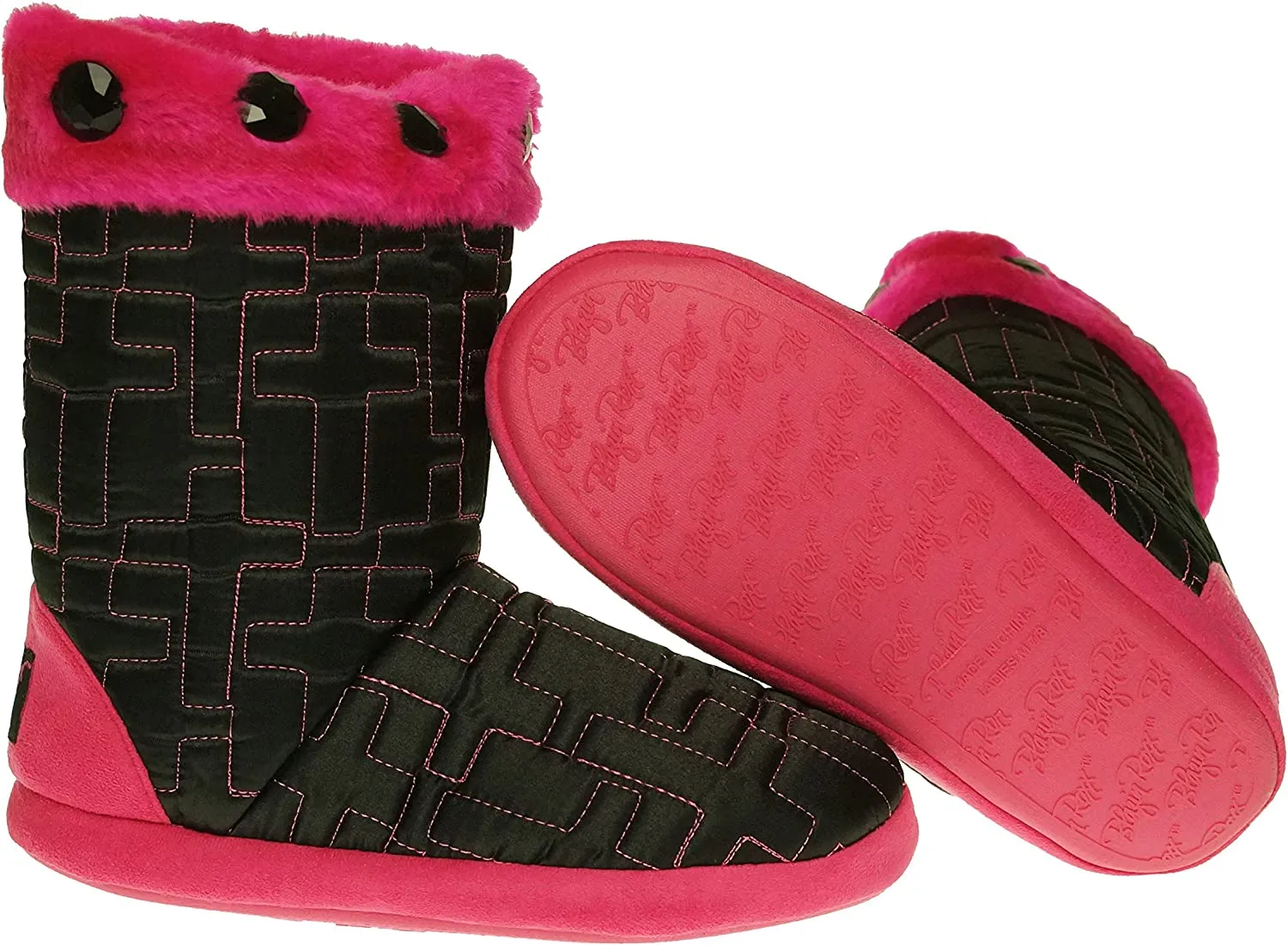 M&F 5713201 Maria Quilted Boot Slippers