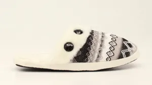 M&F 5717862 Blazin Roxx Black and White Fur Mollie Ladies Slide Slippers