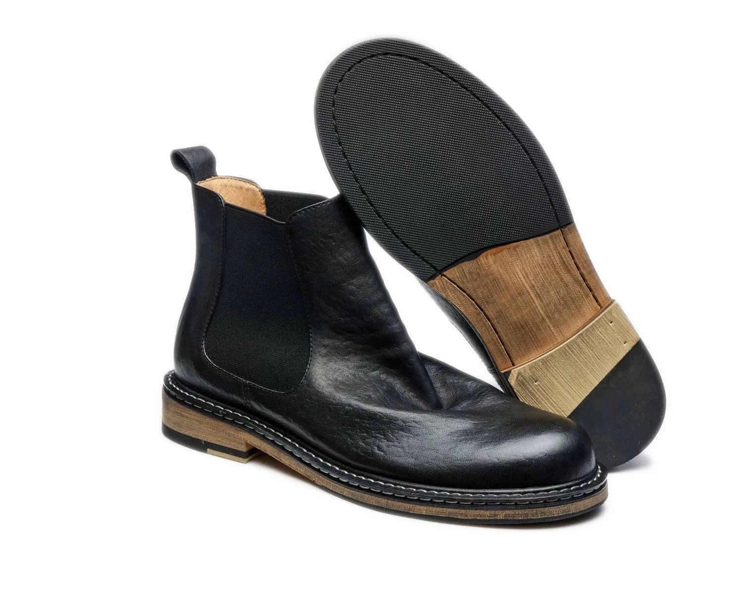 Men's Classic Chelsea Boots Goodyear Welted Leather