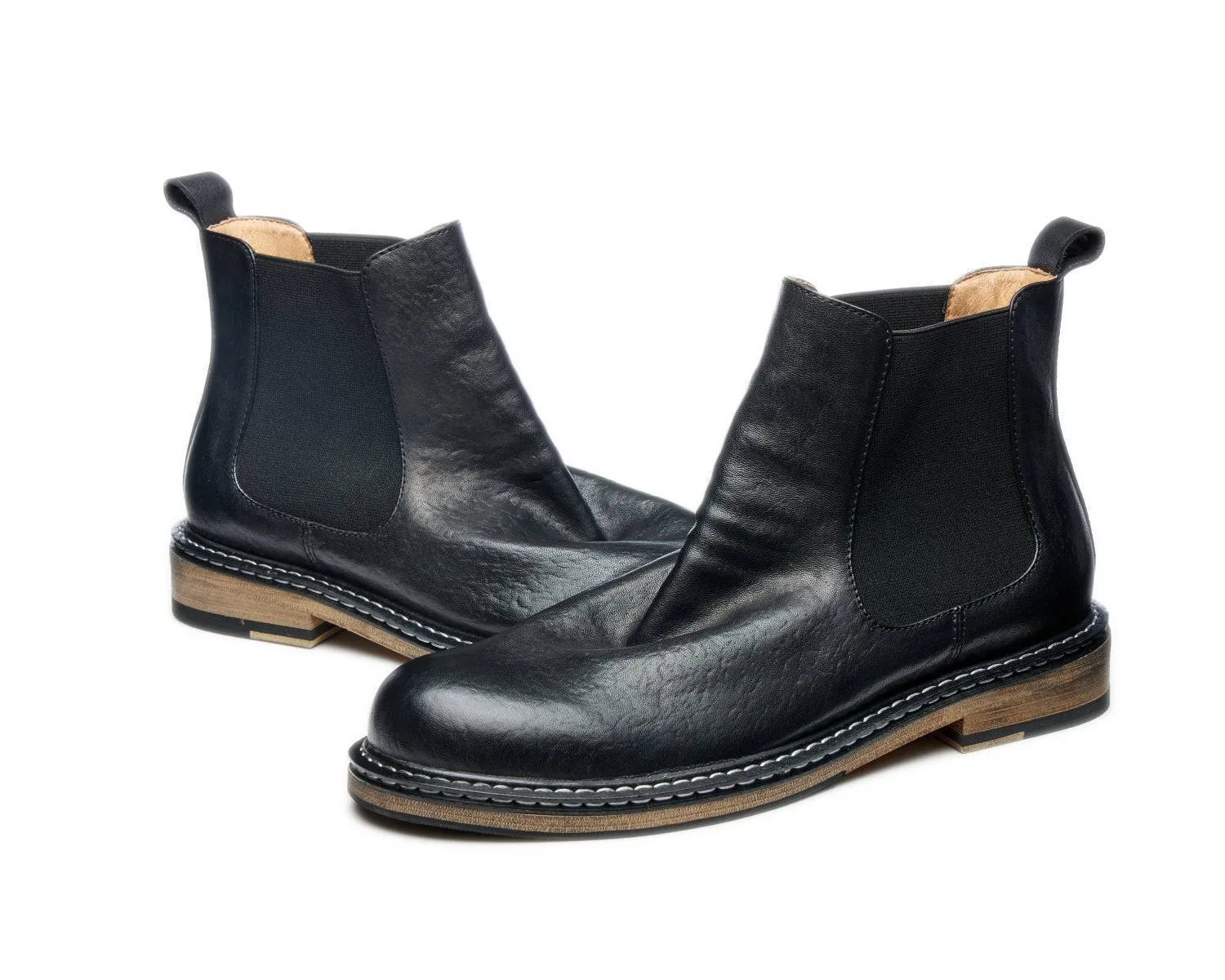 Men's Classic Chelsea Boots Goodyear Welted Leather