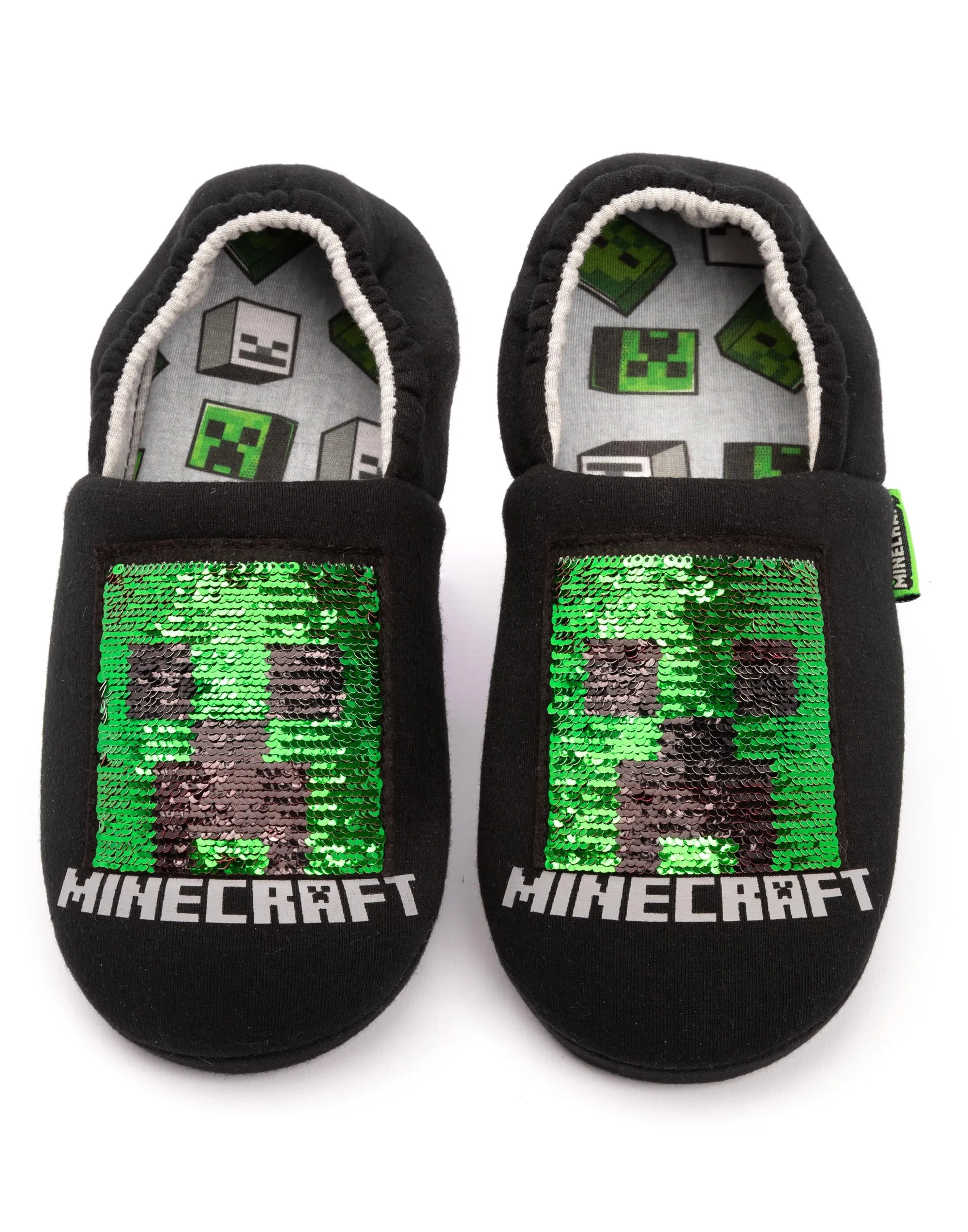 Minecraft Boys Sequin Slippers