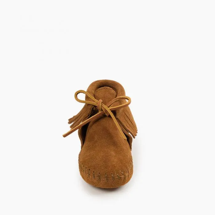 Minnetonka® Kids' Classic Fringe Soft Sole Suede Leather Moccasins