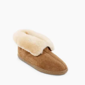 Minnetonka® Women's Genuine Sheepskin Hard Sole Suede Leather Ankle Slippers