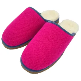 Neon Pink Lambswool & Sheepskin Slippers