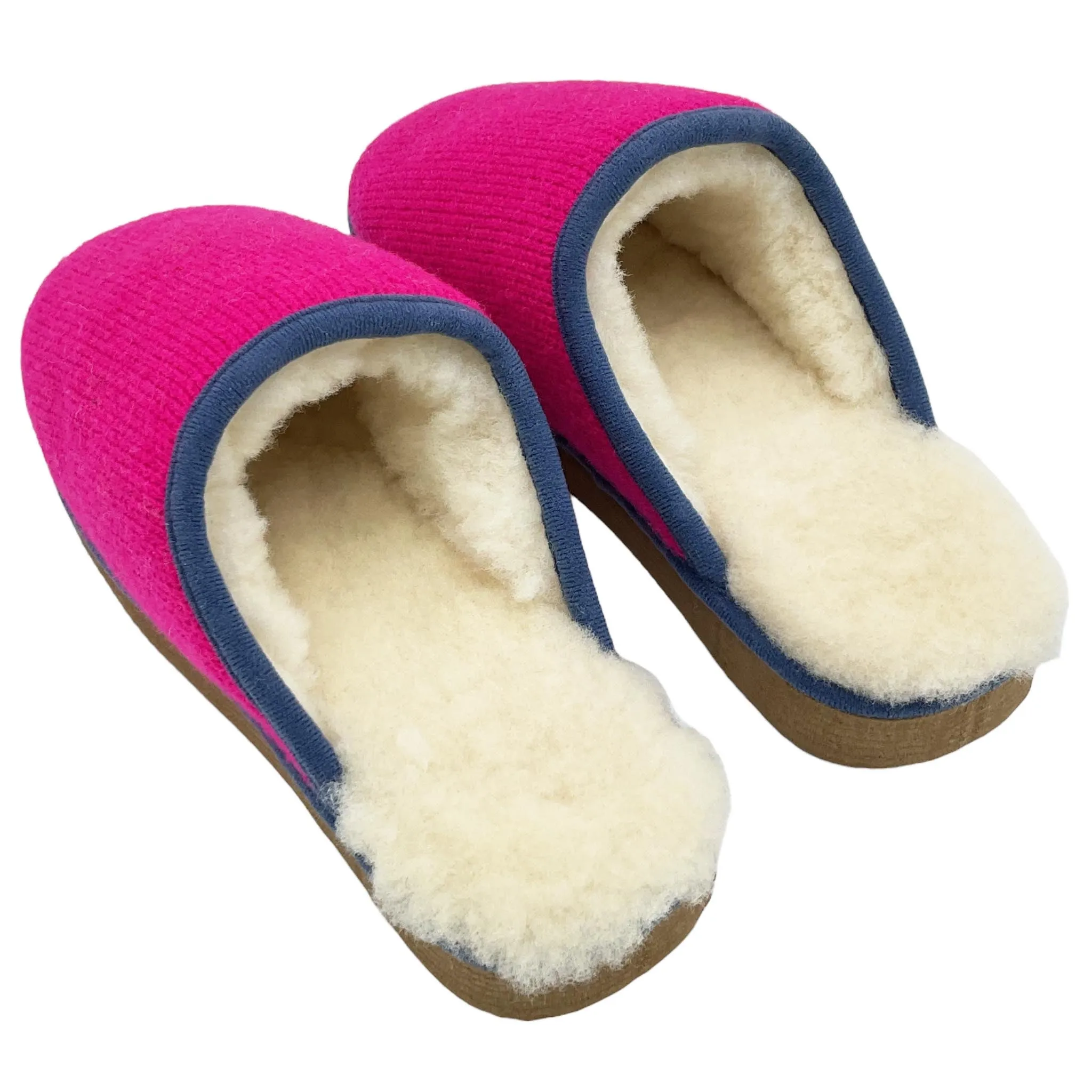 Neon Pink Lambswool & Sheepskin Slippers