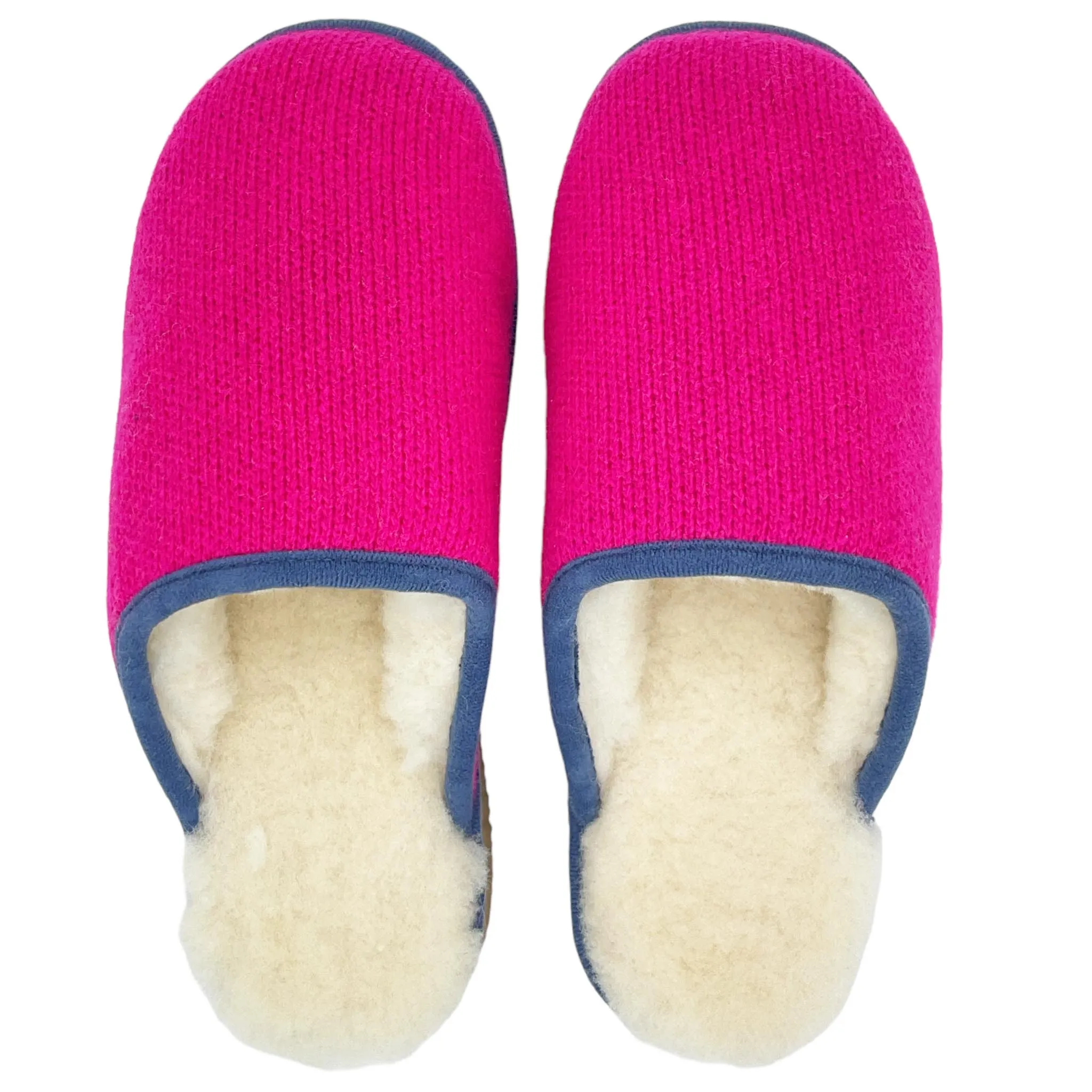 Neon Pink Lambswool & Sheepskin Slippers