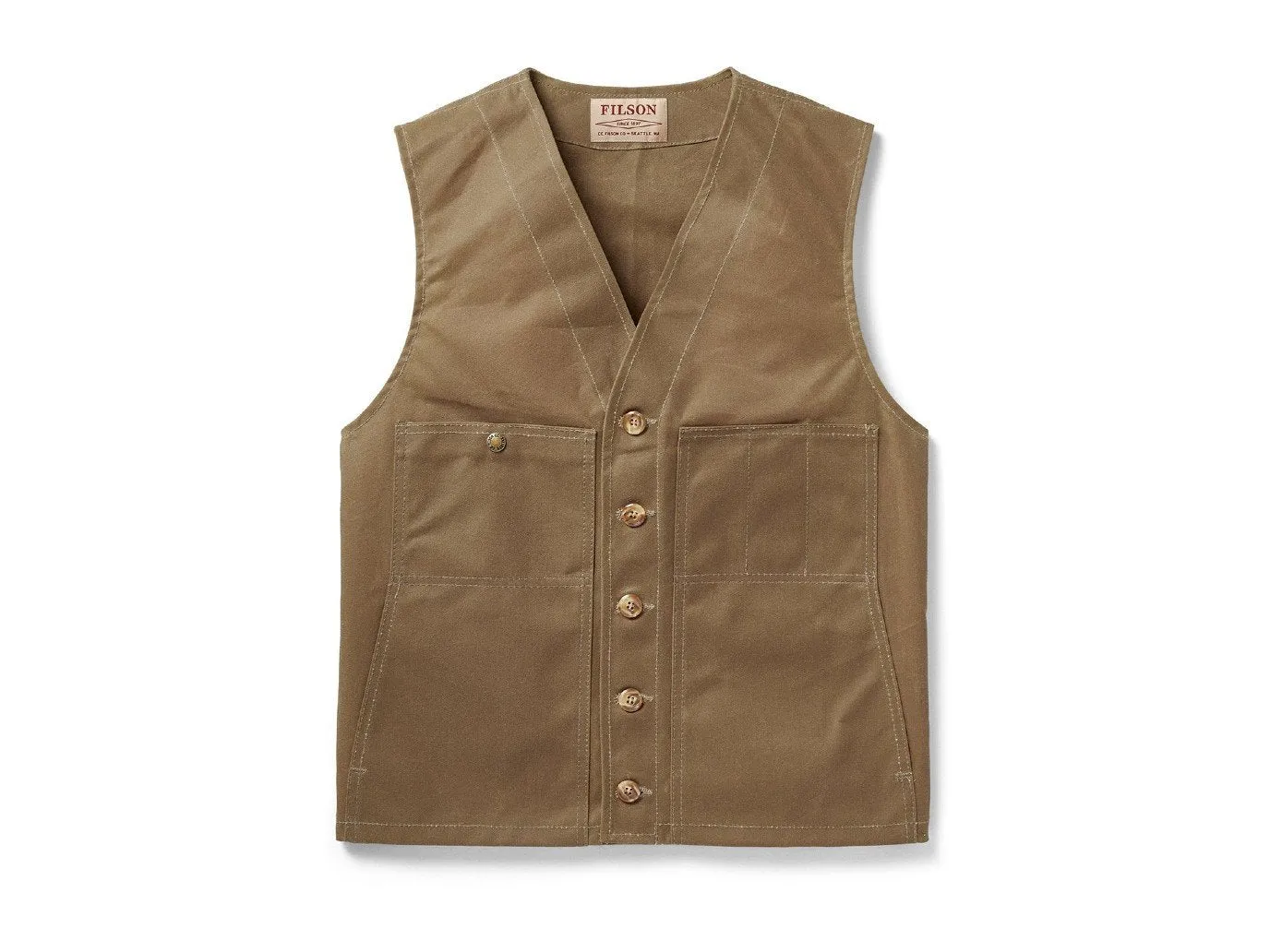 Oil Tin Cloth Vest Dark Tan