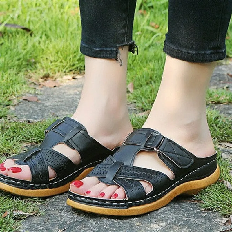 Ortho Roman Cushion Sandals - Black