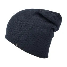 Oversized Ribknit Beanie Hat - Navy Blue Wholesale