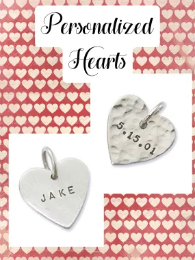 Personalized Sterling Silver Heart Charm