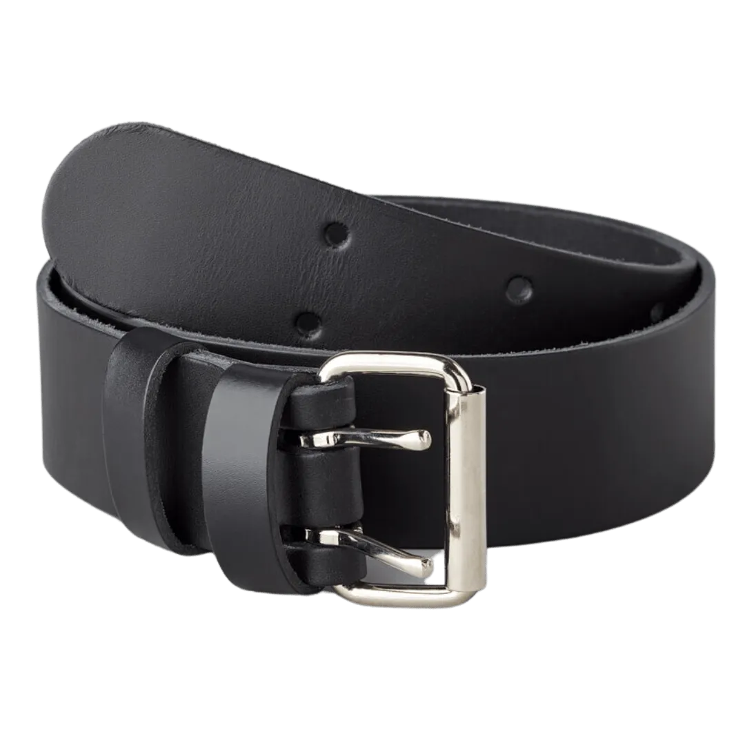 Peter Jones 50mm Leather Belt Double Pronged Buckle