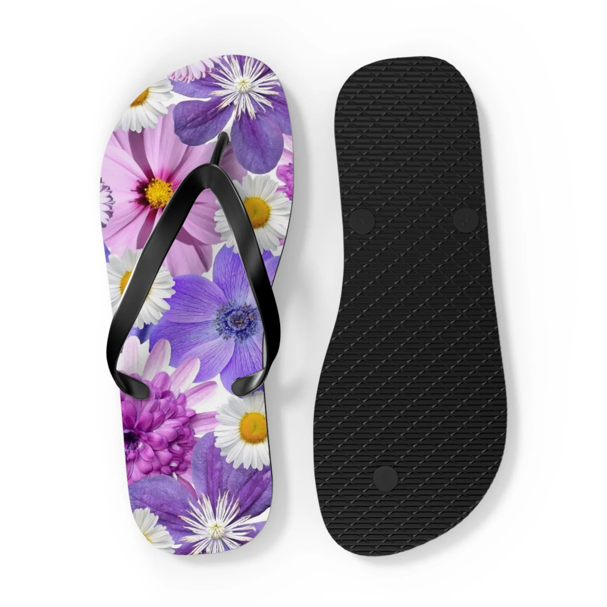 Purple Flowers - Inovax Flip Flops