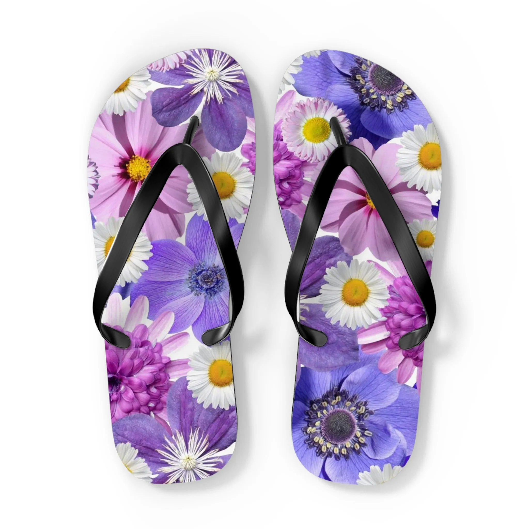 Purple Flowers - Inovax Flip Flops