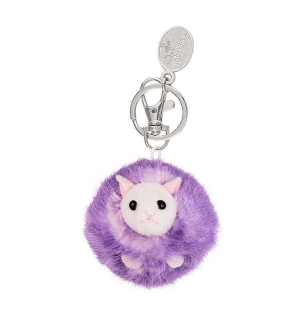 Purple Pygmy Puff Keyring