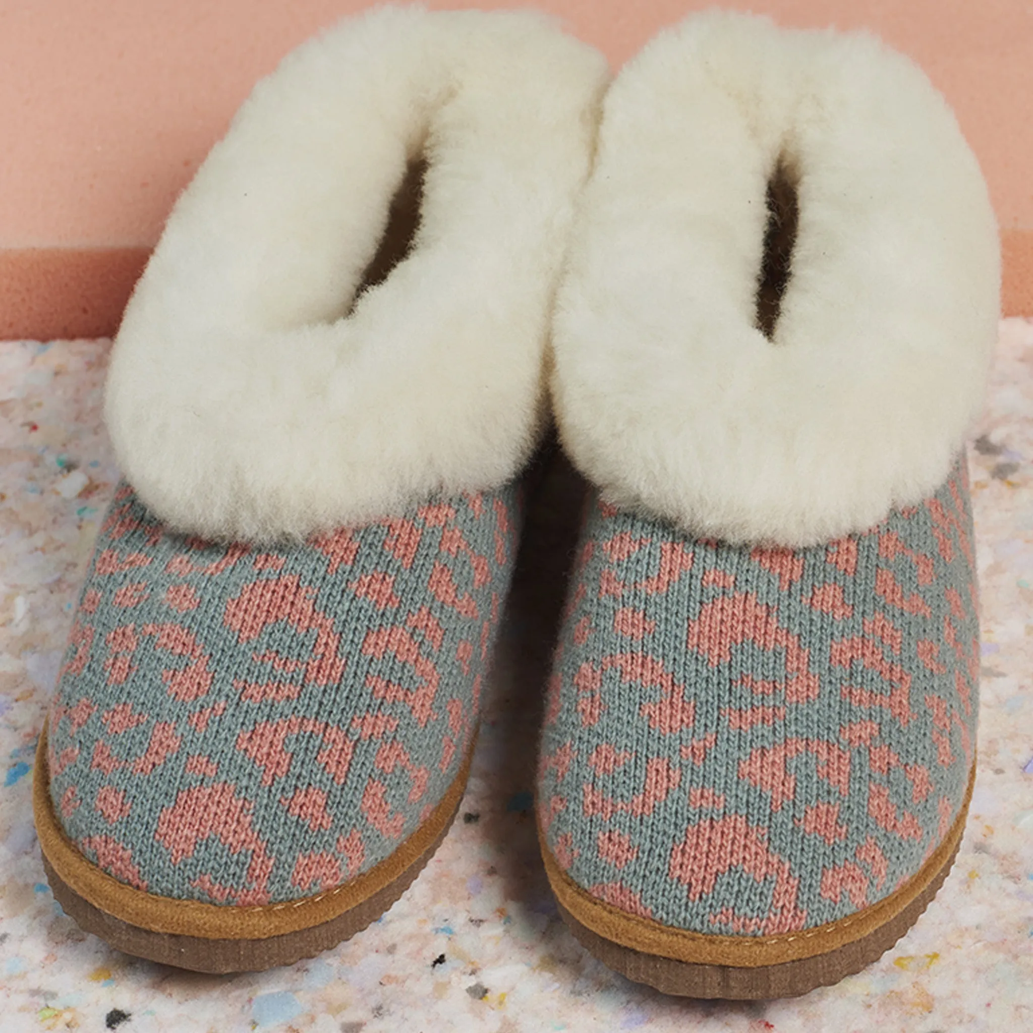 Sage & Pink Lambswool & Sheepskin Boot Slippers