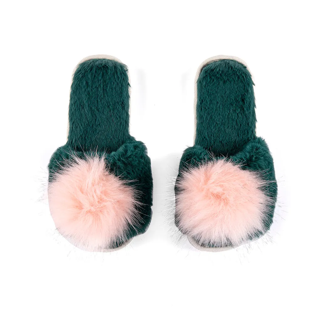 Shiraleah Amor Holiday Slippers, Green