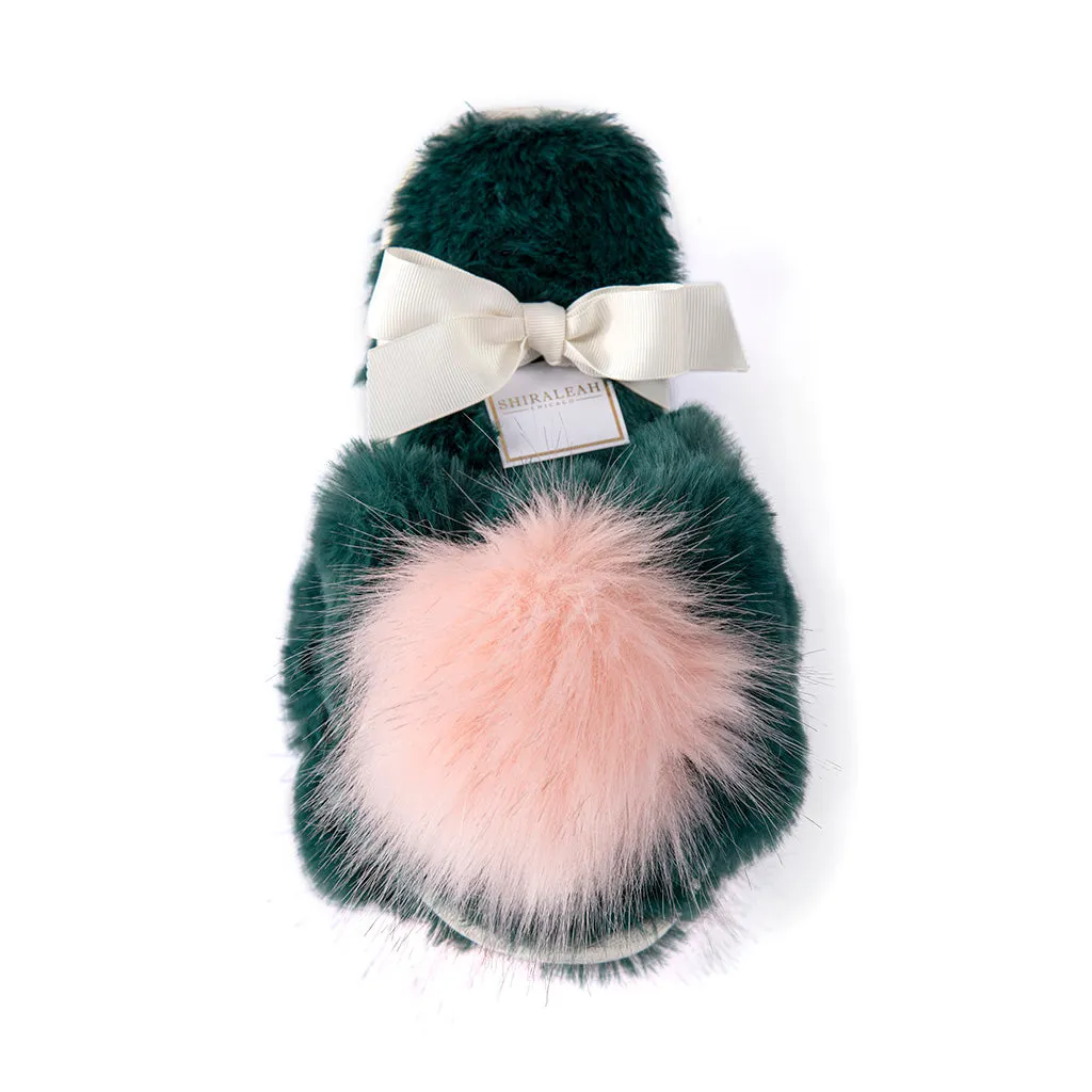 Shiraleah Amor Holiday Slippers, Green