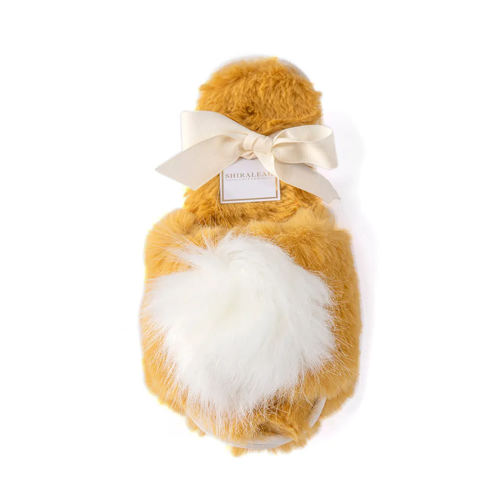 Shiraleah Amor Plush Holiday Slippers, Yellow