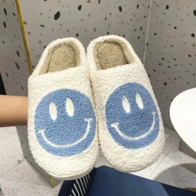 Smile Face  Faux Fur Slippers