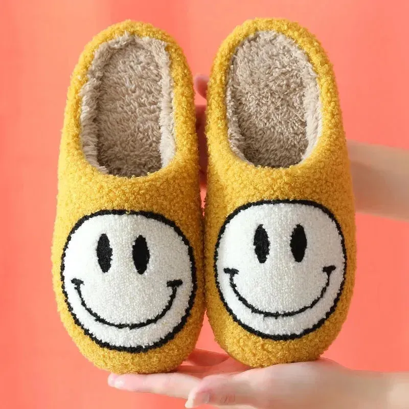 Smile Face  Faux Fur Slippers