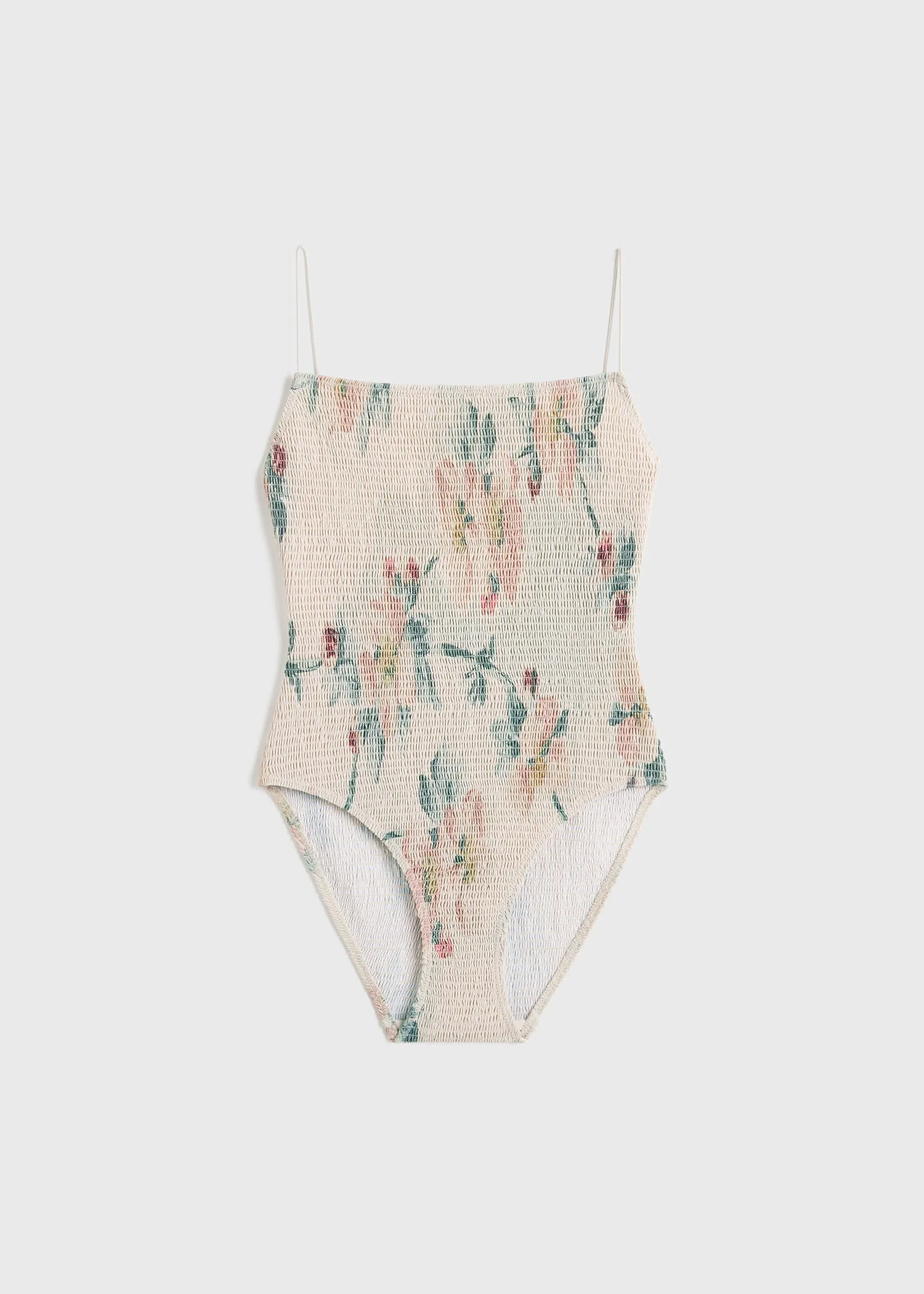 Smocked swimsuit washed floral