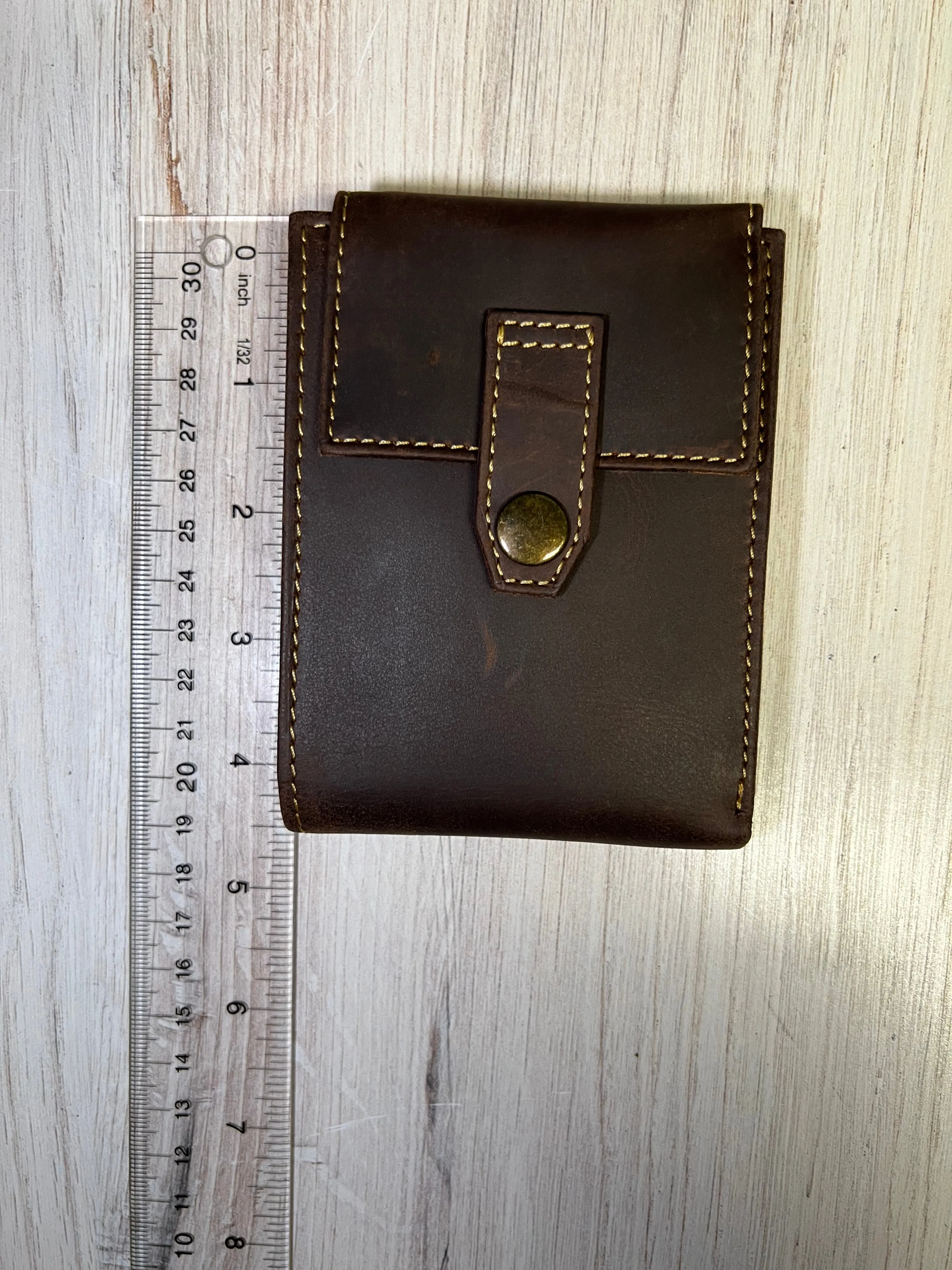 Snap Closure BrownLeather Wallet 51502