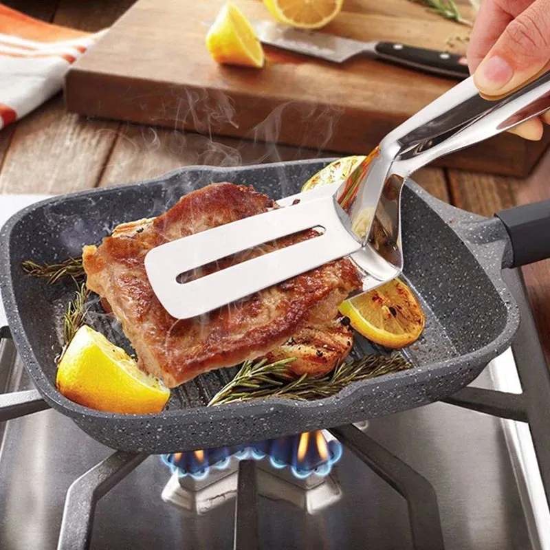 Stainless Steel Food Tongs / Non-Slip Barbecue Tongs