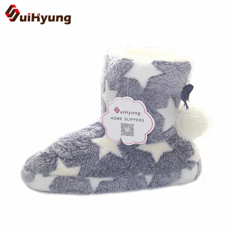 Star Pattern Slipper Boots for Women