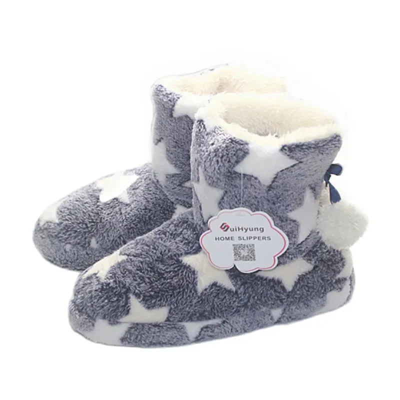 Star Pattern Slipper Boots for Women