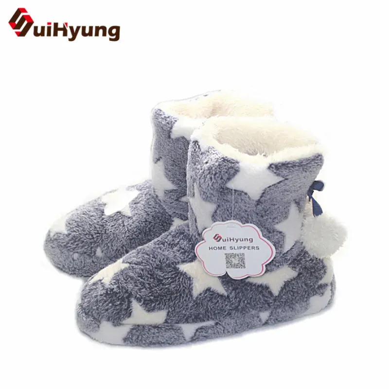 Star Pattern Slipper Boots for Women