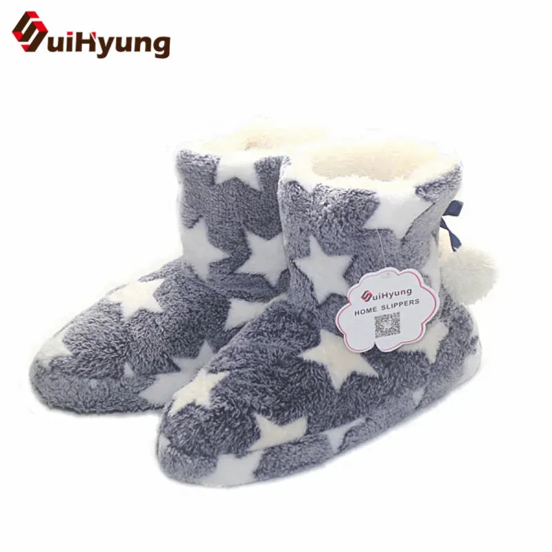 Star Pattern Slipper Boots for Women