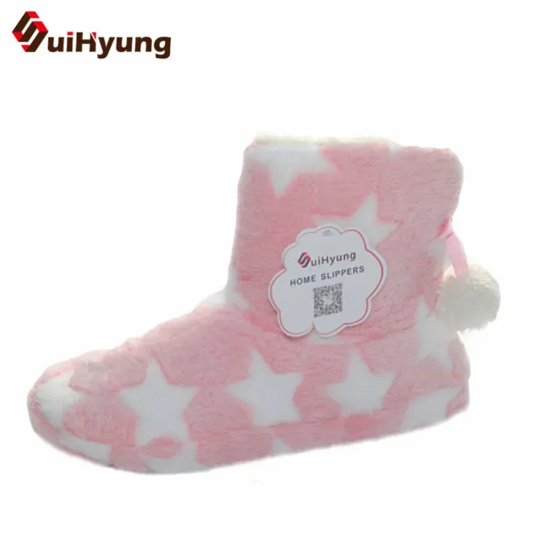 Star Pattern Slipper Boots for Women