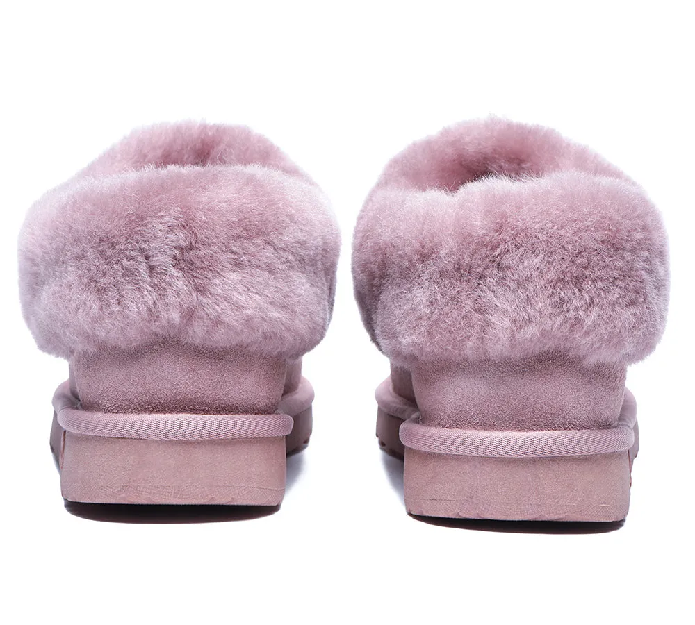 TARRAMARRA® UGG Premium Sheepskin Wool Collar Ankle Slippers Hana