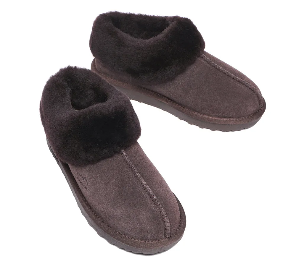 TARRAMARRA® UGG Premium Sheepskin Wool Collar Ankle Slippers Hana