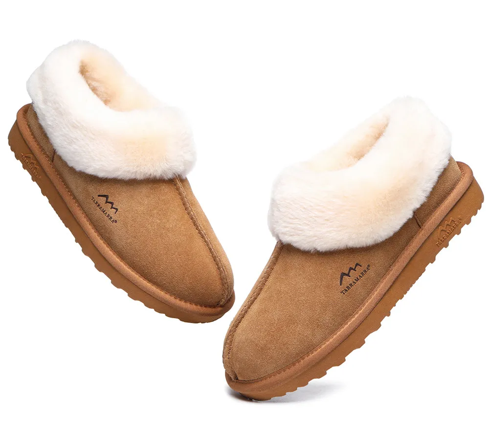 TARRAMARRA® UGG Premium Sheepskin Wool Collar Ankle Slippers Hana