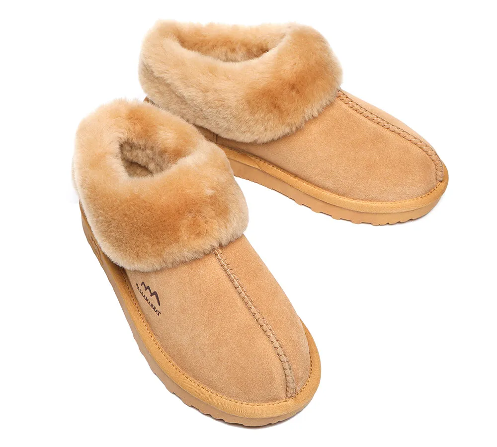 TARRAMARRA® UGG Premium Sheepskin Wool Collar Ankle Slippers Hana