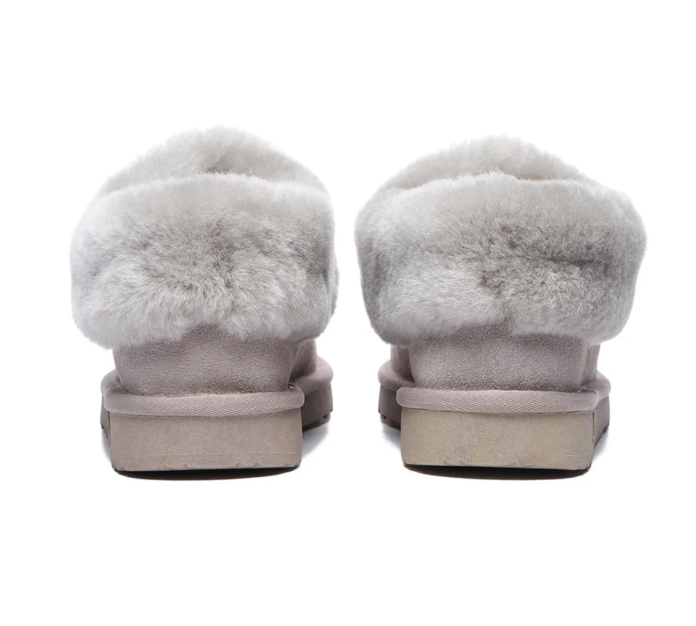 TARRAMARRA® UGG Premium Sheepskin Wool Collar Ankle Slippers Hana