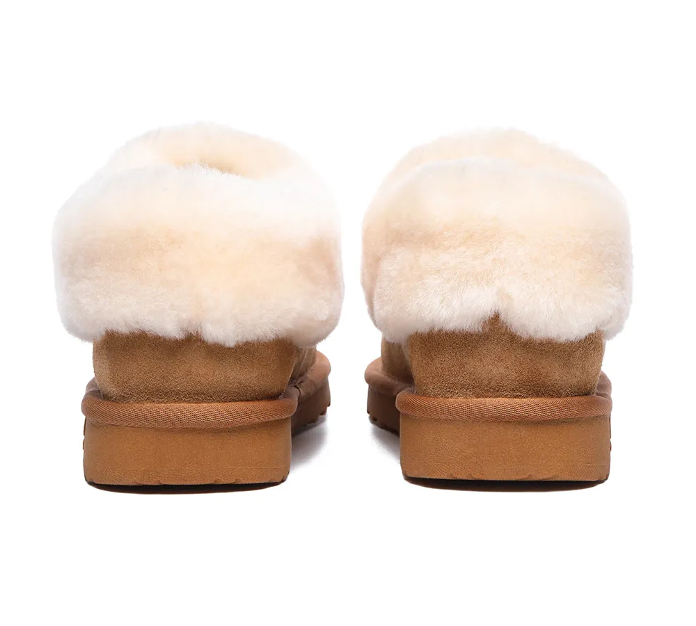 TARRAMARRA® UGG Premium Sheepskin Wool Collar Ankle Slippers Hana