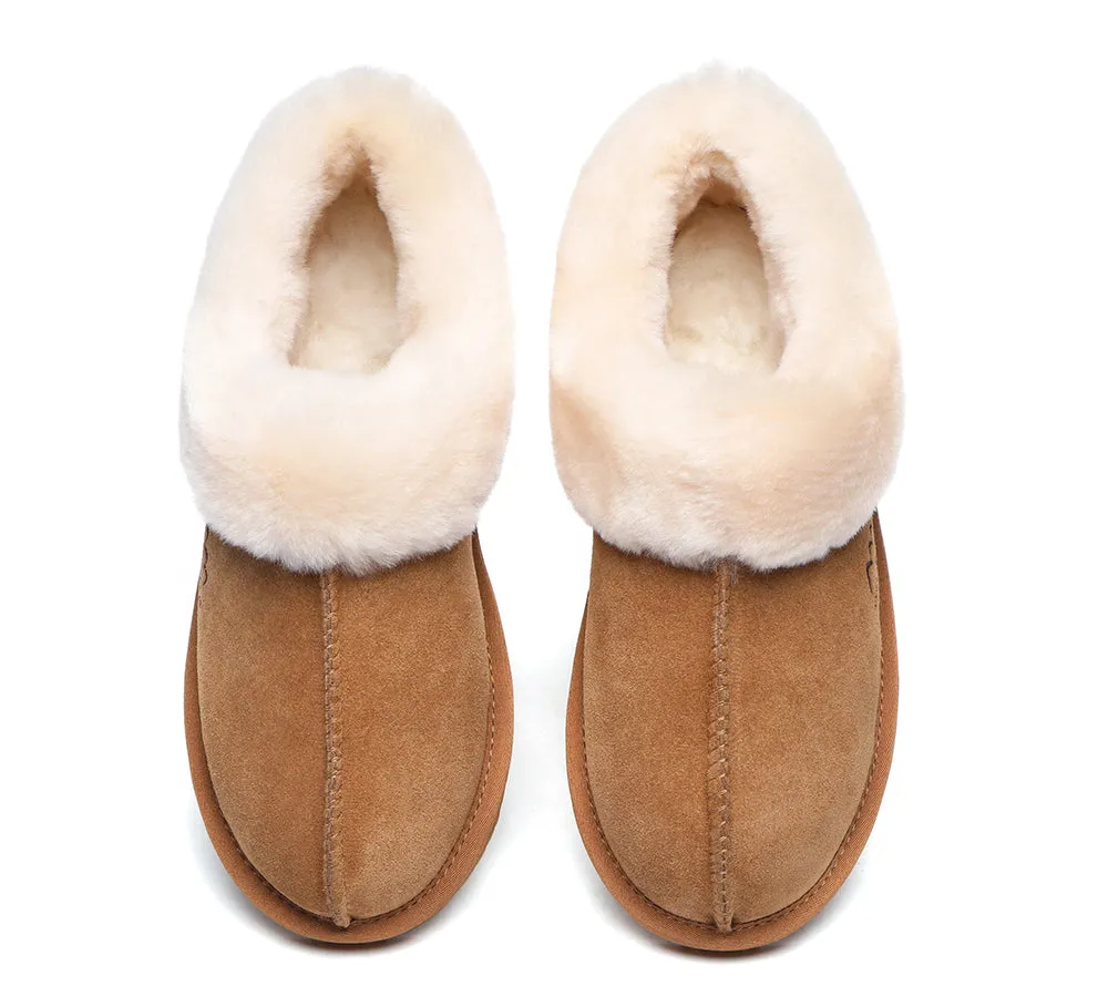 TARRAMARRA® UGG Premium Sheepskin Wool Collar Ankle Slippers Hana