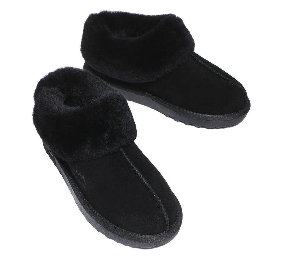 TARRAMARRA® UGG Premium Sheepskin Wool Collar Ankle Slippers Hana