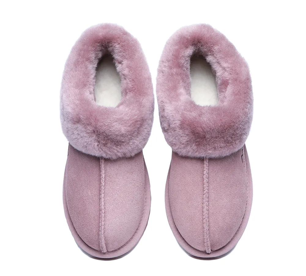 TARRAMARRA® UGG Premium Sheepskin Wool Collar Ankle Slippers Hana