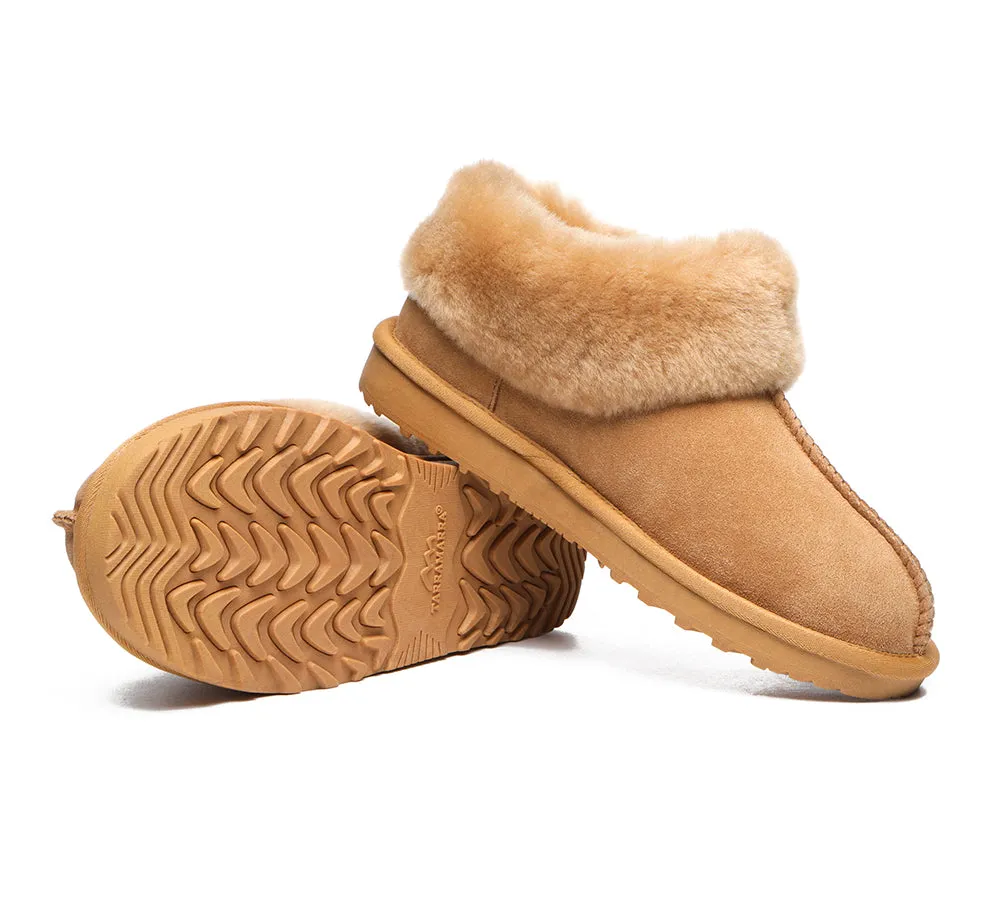 TARRAMARRA® UGG Premium Sheepskin Wool Collar Ankle Slippers Hana