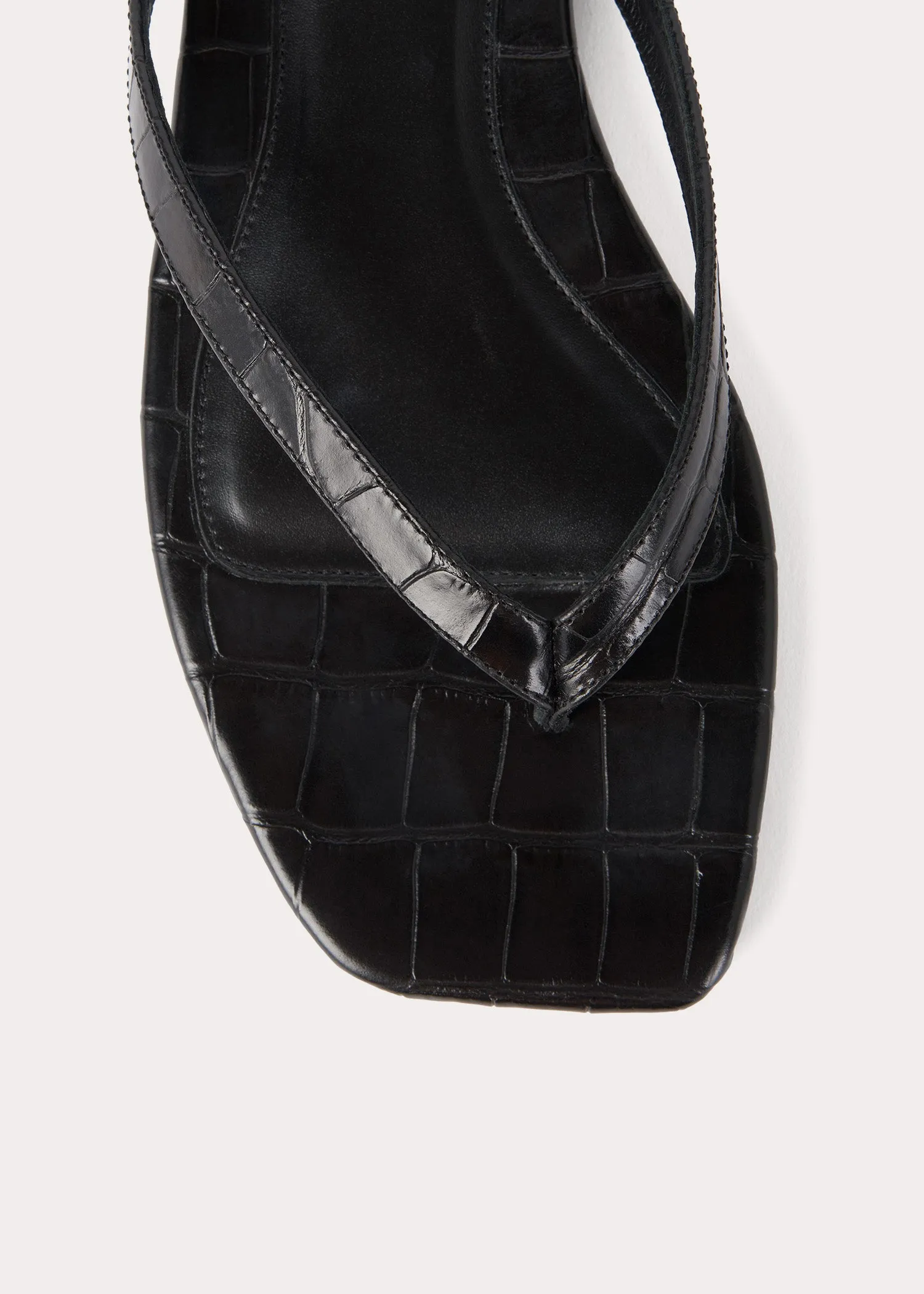 The Flip-Flop Flat black croco