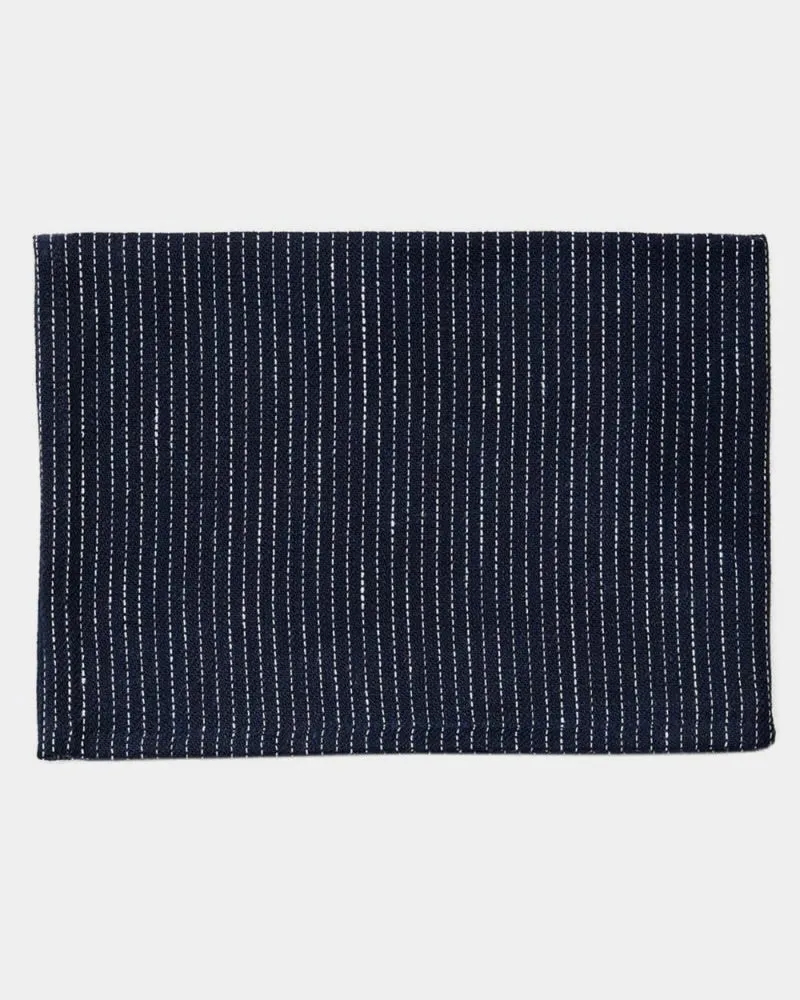 Thick Linen Kitchen Cloth: Navy Pin Stripe