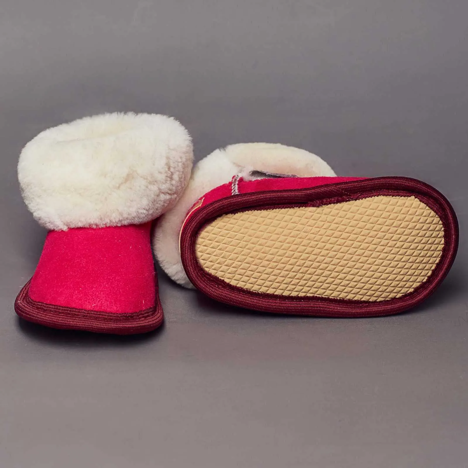 Unisex Fuchsia Toddler's Sheepskin Slippers