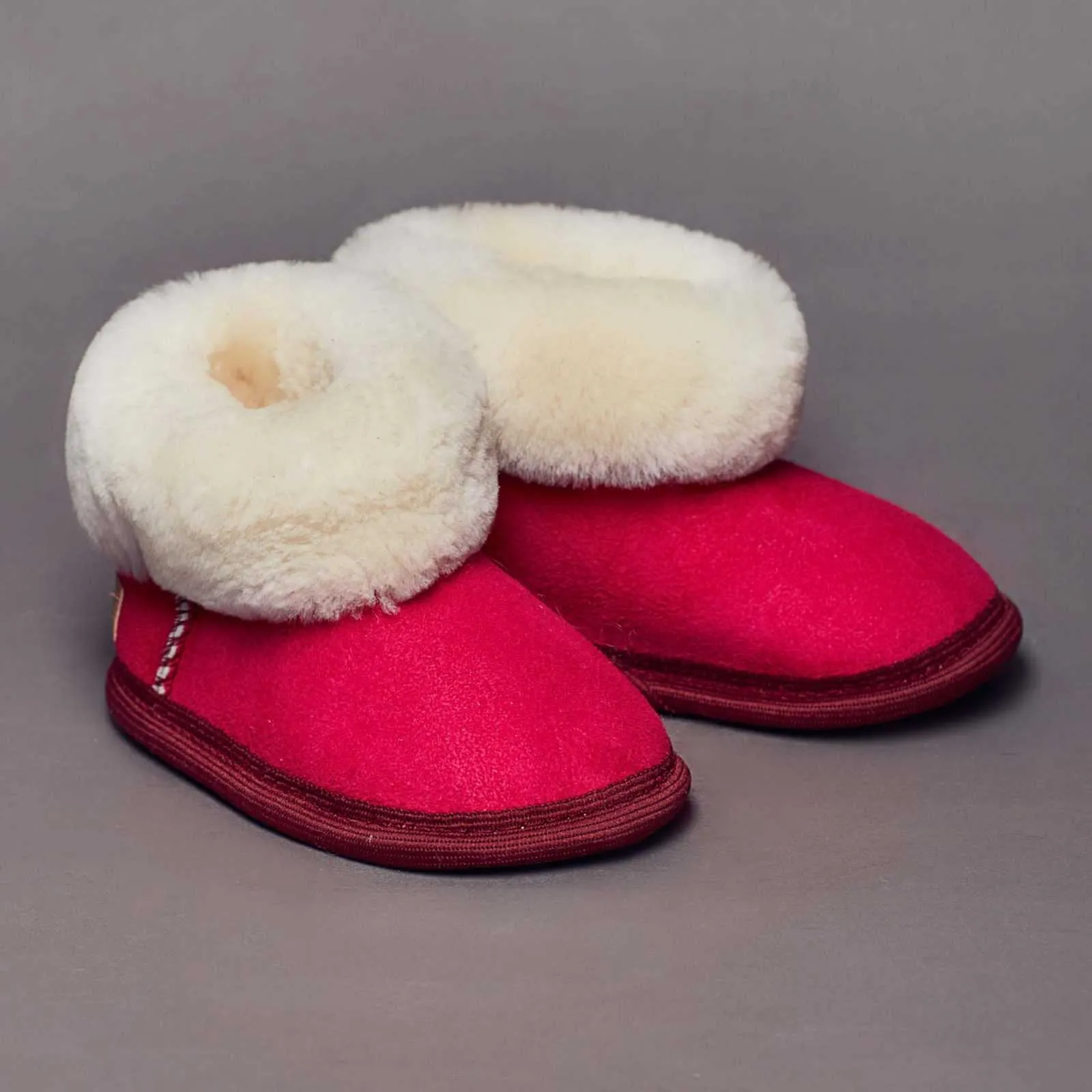 Unisex Fuchsia Toddler's Sheepskin Slippers