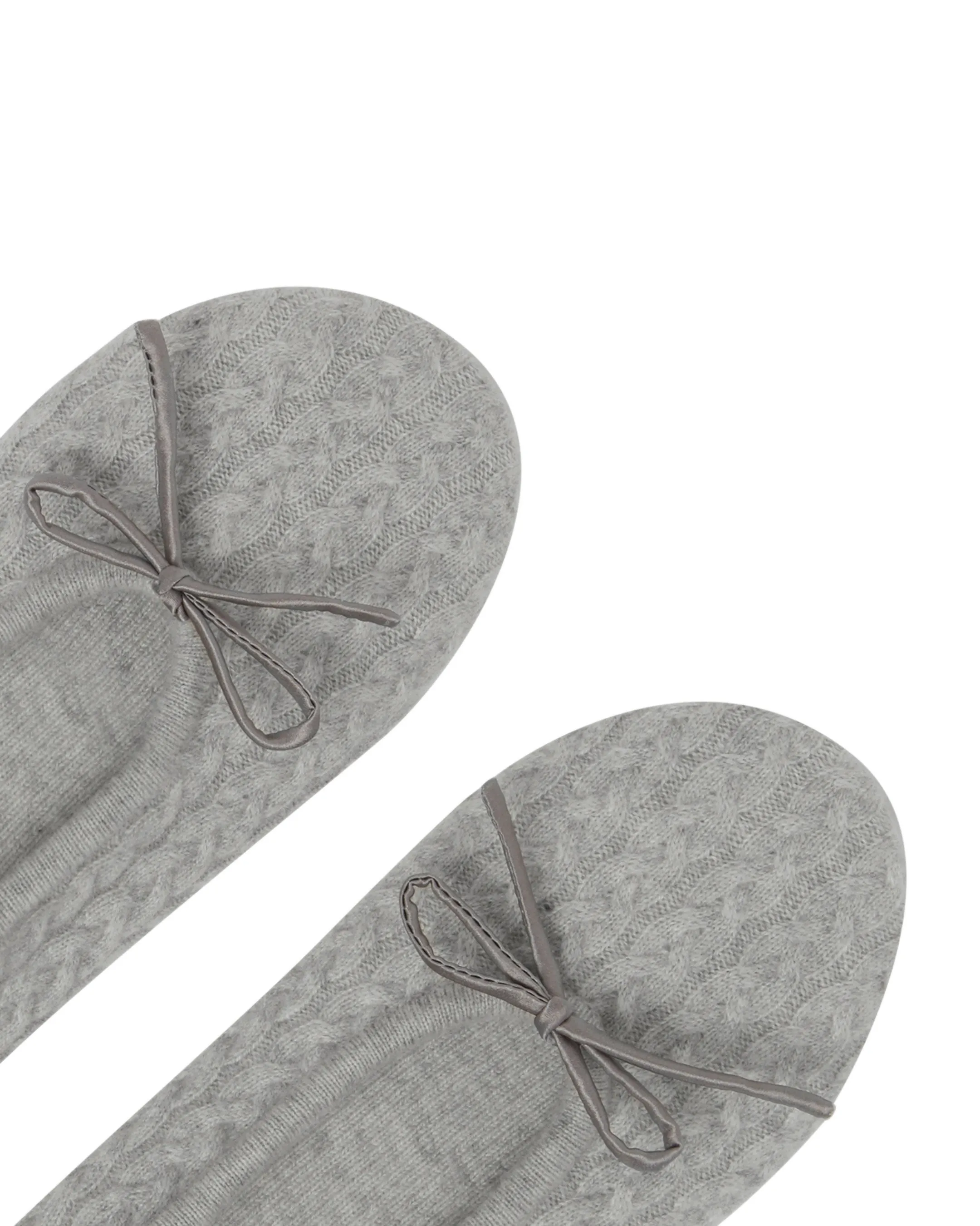 Women's Cable Cashmere Slippers Fumo Grey